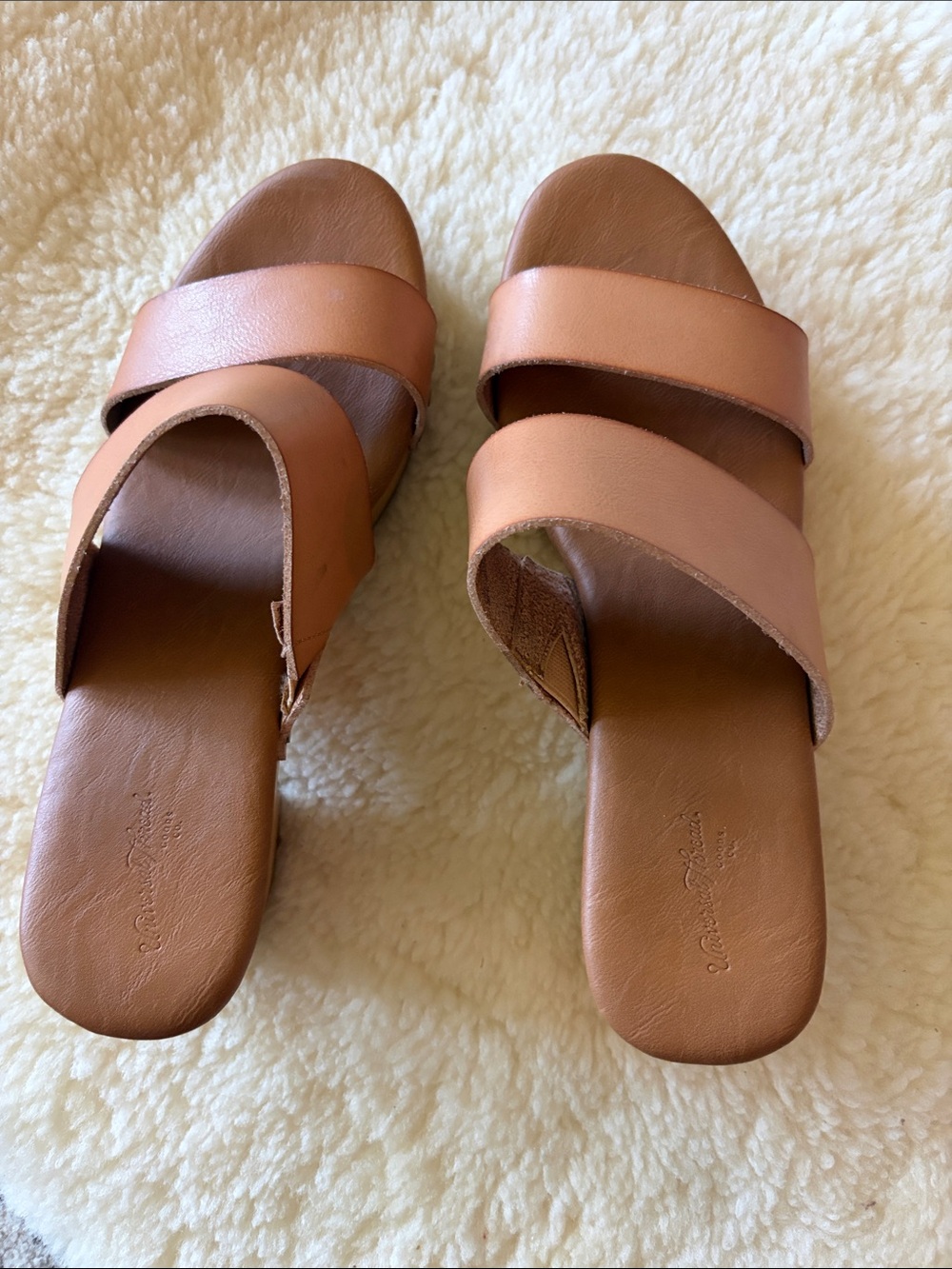 Universal Thread Double-Strap Slide Sandals in Tan
